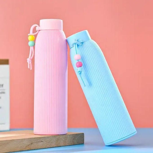 Glass Portable Handy Cup Insulated Plastic Shell Water Bottle